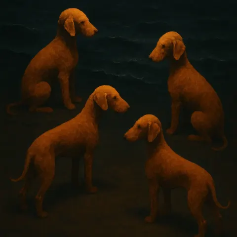 Four Diverse Bedlington Terriers