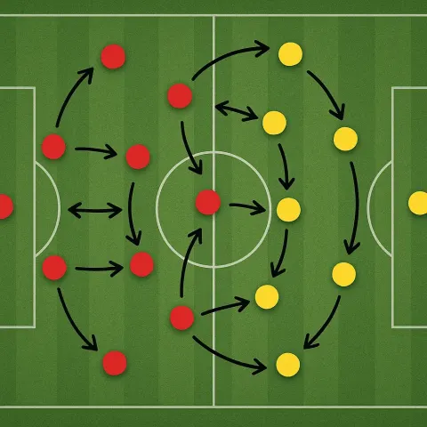 Soccer Tactics Diagram Displaying Two Teams