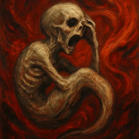 Depict a Frenzied Spectral Figure