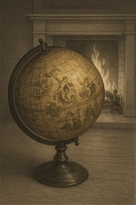 Solitary 17th-century Dutch Golden Age Style Antique Globe