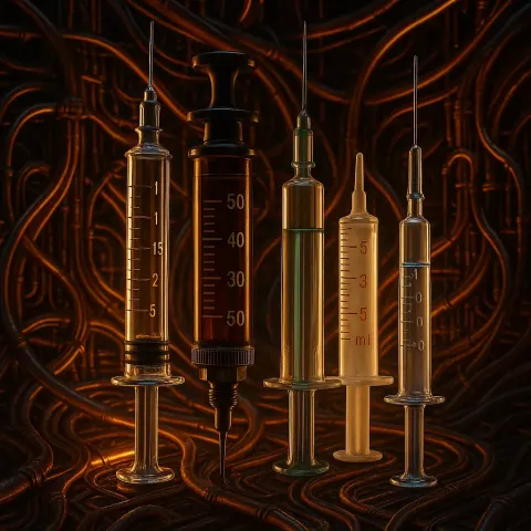 Intricate Networks of Glowing Cables and Conduits Provide a Luminous