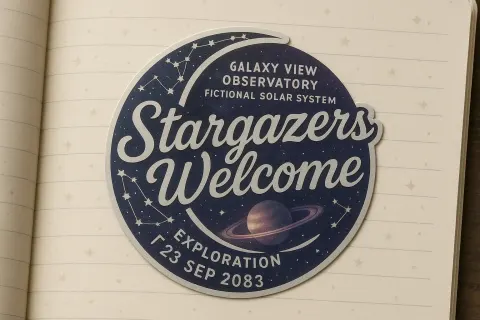 Detailed Notebook Page Featuring a Custom Hand-drawn Sticker for [Galaxy