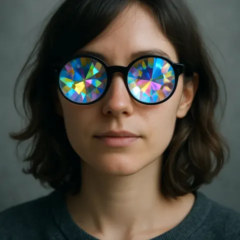 Woman Has on Glasses