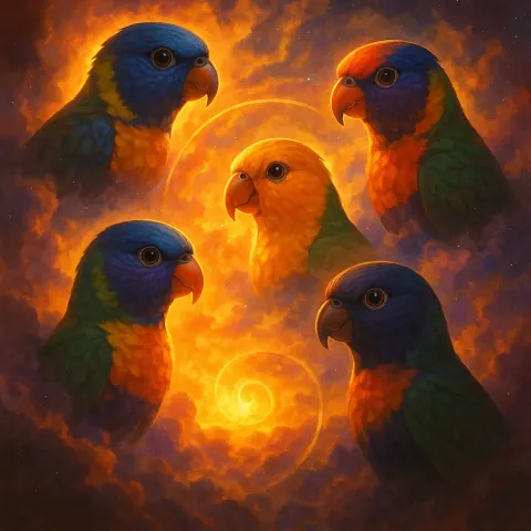 Five Diverse Lorikeet Icons
