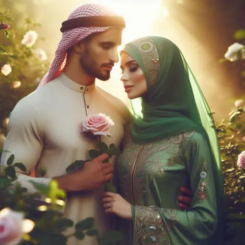 Romantic Moment in Serene Garden