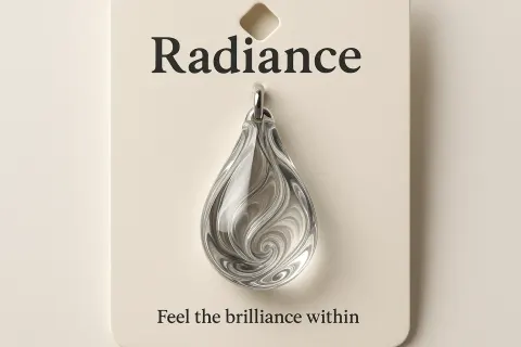 Meticulously Detailed 3D Visualization of a Transparent Glass Droplet Pendant