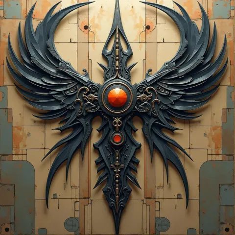 Symmetrical Flat Sci Fi Texture in Elegant Lines