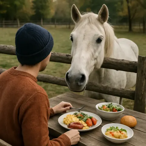 Person Seated at an Outdoor Table