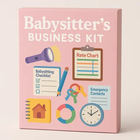Pink Box Design for the "Babysitter's Business Kit"