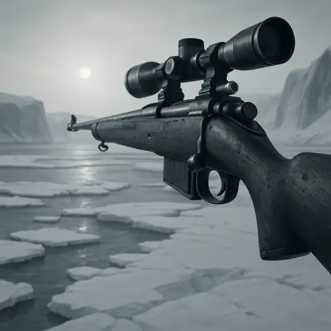 Against a Stark Canvas of Arctic Ice Floes
