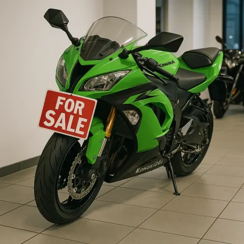 Green Kawasaki Motorcycle