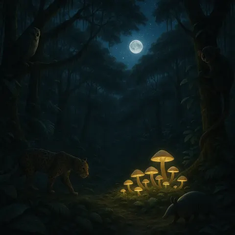 Nighttime View of the Amazon Rainforest