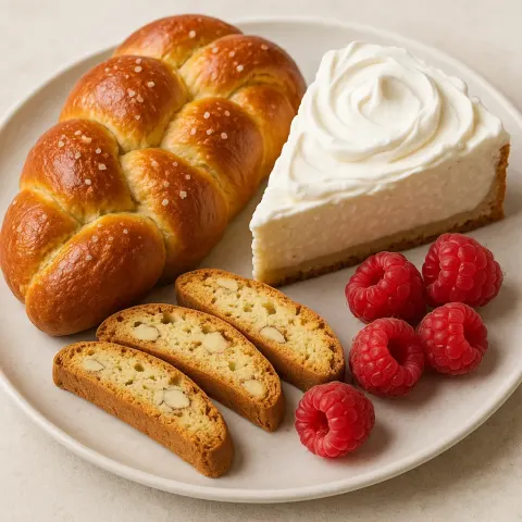 Plate Featuring Sweet Braided Bread