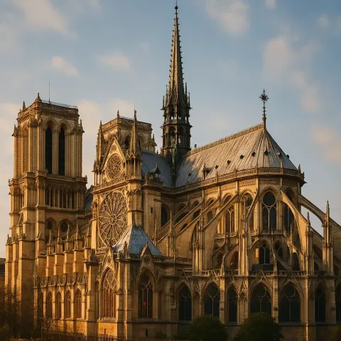 Describe the Notre Dame Cathedral in Paris