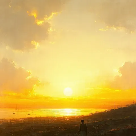 Golden Sunset in Matte Digital Painting