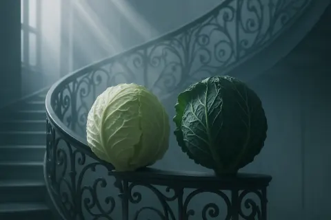 Two Diverse Head Cabbages