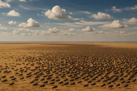 Immense Herd of Wildebeest
