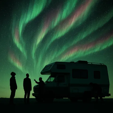 Starkly Silhouetted Against a Vibrant