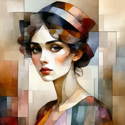 Jane Austen Heroine Refracted Through Cubist Planes