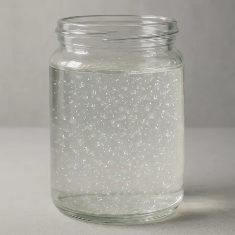Transparent Vessel Holding a Clear Fluid