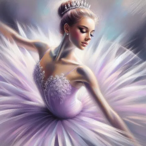 Elegant Ballerina in Lavender Tutu and Tiara