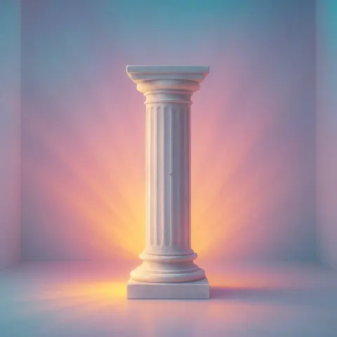 Single White Marble Pedestal