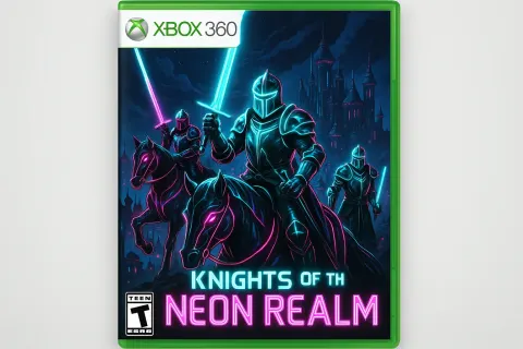 Xbox 360 Game Case for "Knights of the Neon Realm,"