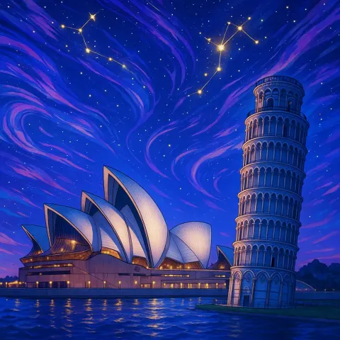 Anime-style Artwork of the Sydney Opera House Placed
