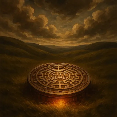 Lone Manhole Cover