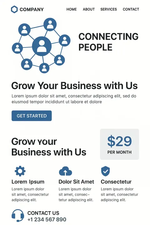 Professional Webpage Design Featuring a Company Logo