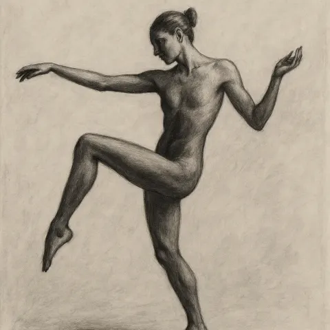 Slender Form Is Poised Gracefully