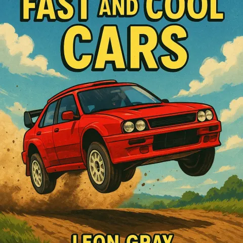 Red Rally Car Soaring Off a Dirt Track