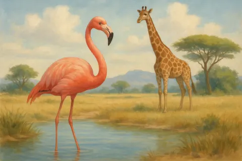 Flamingo in the Foreground