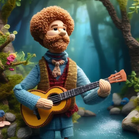 Bob Ross as a Fantasy Bard in Stop Motion