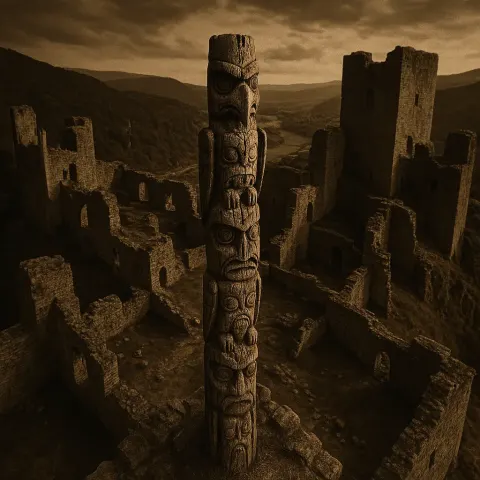 Weathered Totem Pole