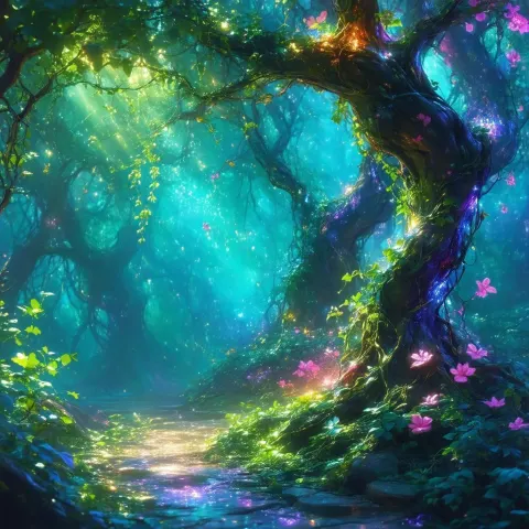 Vine Entwined Luminescent Cover in Golden Fantasy Glow