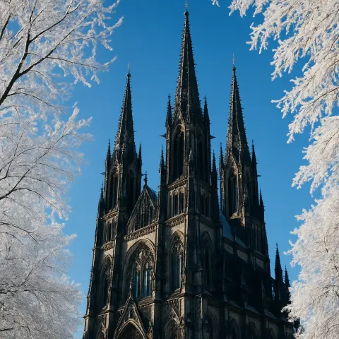 Gothic Cathedral with Spires