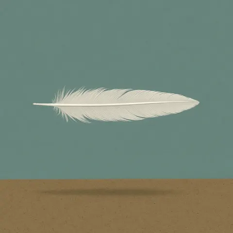 How Would a Feather Be Positioned Relative to the Ground