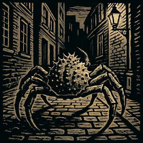 Single Massive and Spiny King Crab Navigates the Shadowy