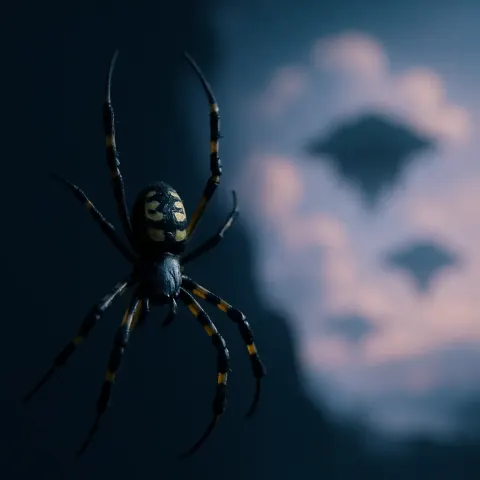 Single Black and Gold Garden Spider