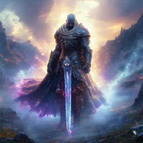 Towering God of War on a Mystical Battlefield