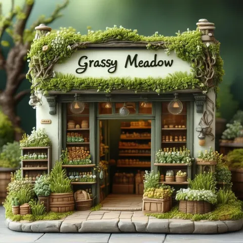 Golden Hour at the Grassy Meadow Clay Storefront