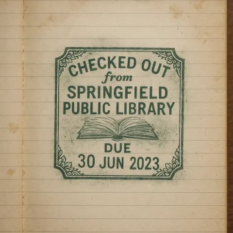 Realistic Design for a Notebook Page Showcasing a Handmade Library