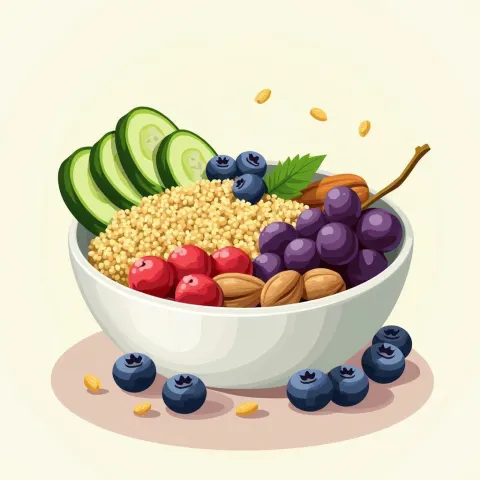 Vector Bowl Brimming With Colorful Healthy Harvest