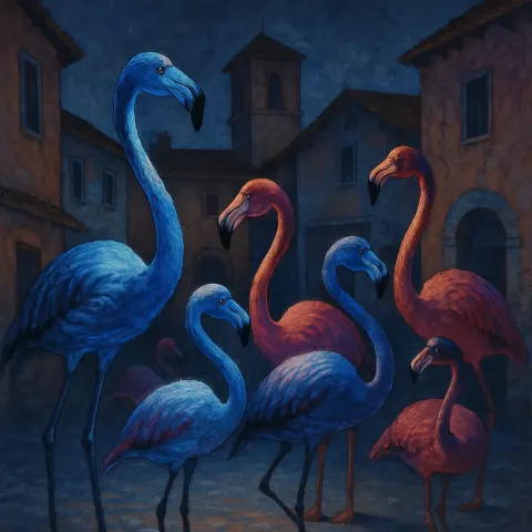 Several Diverse Flamingos