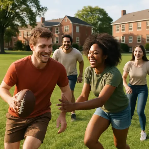 Group of People Playing a Casual Game on a Grassy