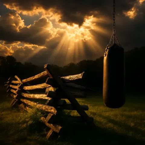 Under Dramatic Volumetric Clouds Where God Rays