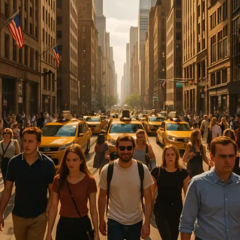 Lively Street in New York City