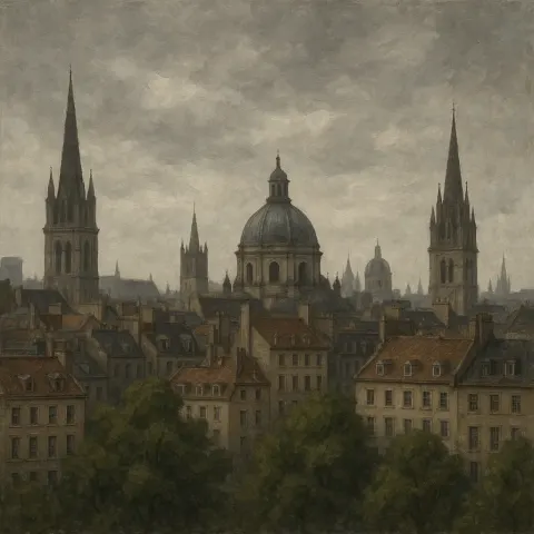 Cityscape Featuring Historic Buildings