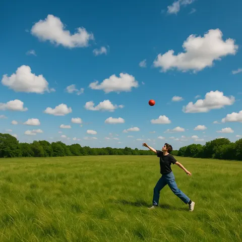 Sprawling Meadow Stretches Out Beneath a Brilliant Blue Sky